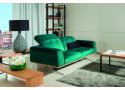 3 Seater Sofa Leather/Fabric With Metal Legs and Adjustable Headrest - Astro